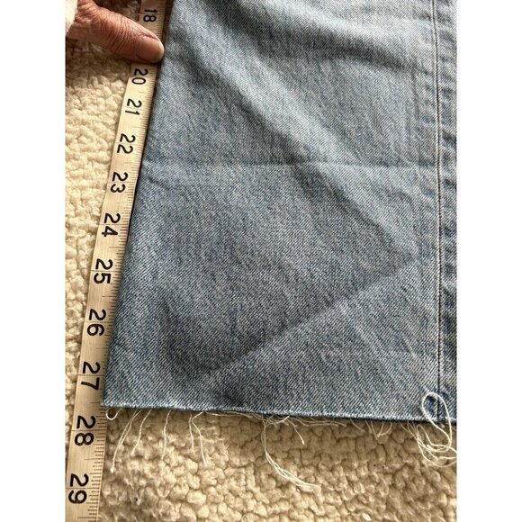Madewell The'90s Straight Jean in Revoir Wash Ripped Raw Hem Size 25 Petite - Picture 12 of 13